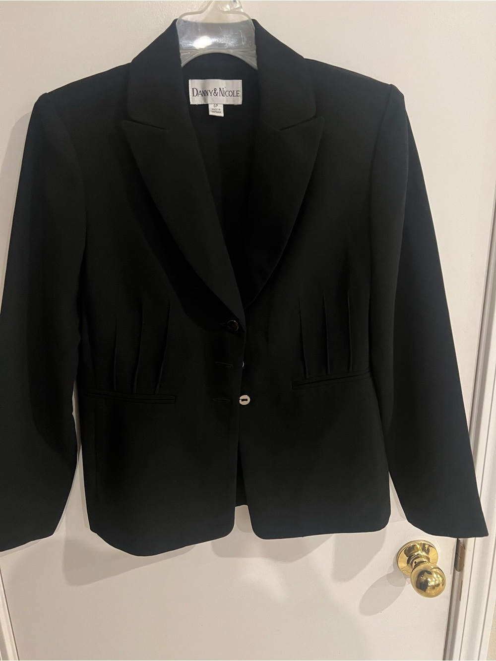 Danny & Nicole Black Pleated Waist Blazer